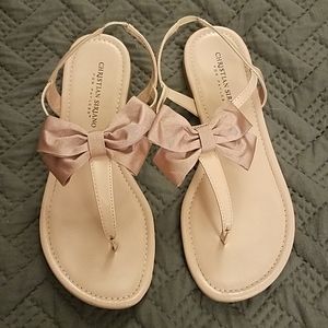 Blush Bow T-Strap Sandals